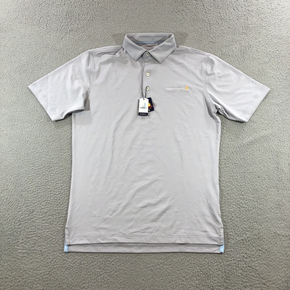 johnnie o polo Shirt Men's S Gray Stretch Quick Dry Moisture Wicking UV 1